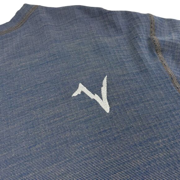 Voormi Men's Wool Blend Grid Fleece Camp Sweatshirt Blue Medium - Picture 5 of 10